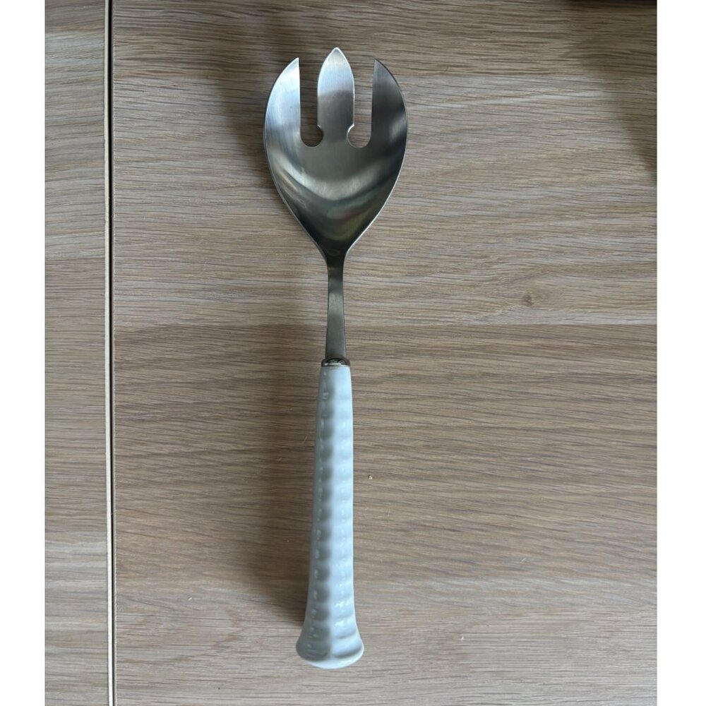 Noritake Japan Primastone White Serving Fork Stainless 18-8 Mid Century